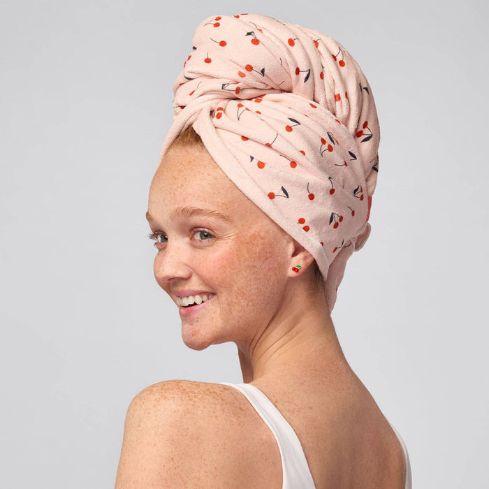 Kitsch XL Hair Towel Wrap - Cherry Print