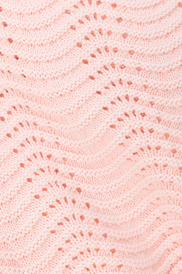 Blush Pink Wave Knit Short Sleeve Leah T Shirt Top