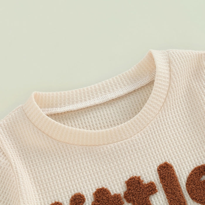 LITTLE DUDE Waffle Knit Outfit
