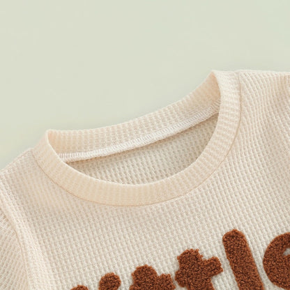 LITTLE DUDE Waffle Knit Outfit