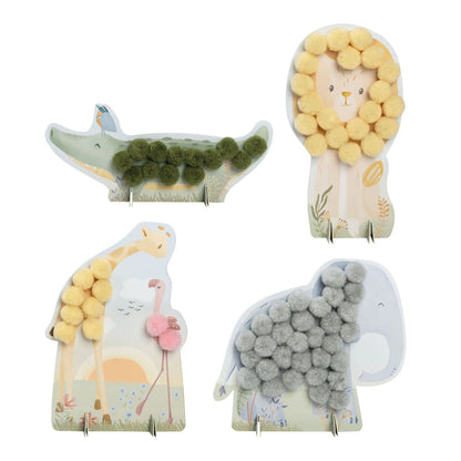 Little Dutch - Craft Set Pompoms - Safari Friends