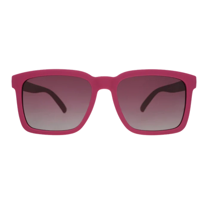 Great sunglasses for kids (~7 years &amp; up) and adults.

POLARIZED: Glare reducing, polarized lenses with UV400 protection against UVA/UVB rays
NO Slip: Special grip coating eliminates slippage while sweating
NO Bounce: Snug and lightweight frame with a comfortable fit to prevent bouncing during high-impact sports
Goodr is also a Member of 1% for the Planet