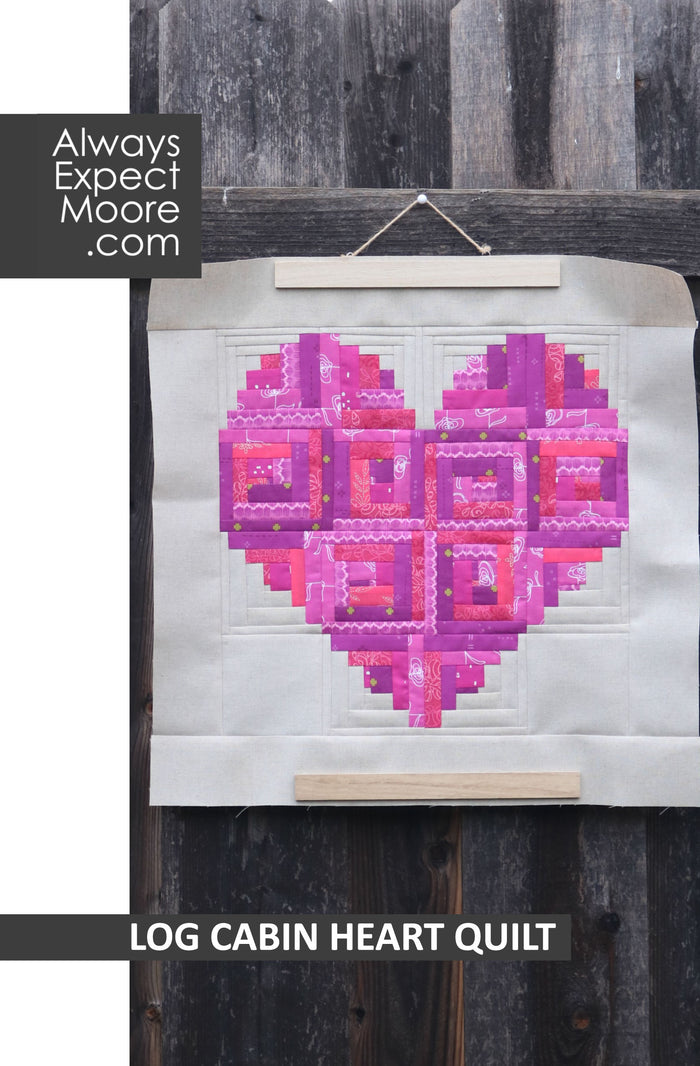 Log Cabin Heart Quilt - Digital Download