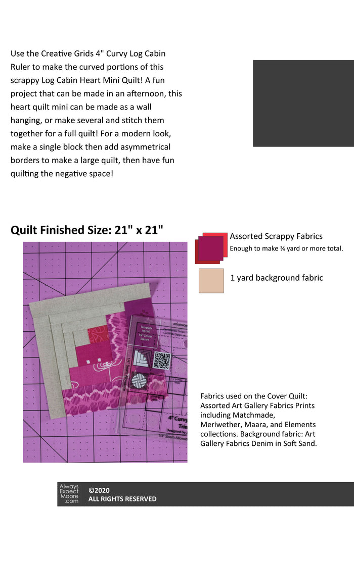 Log Cabin Heart Quilt - Digital Download