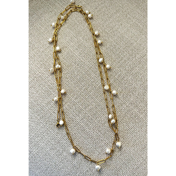 Long Pearl Bead Necklace