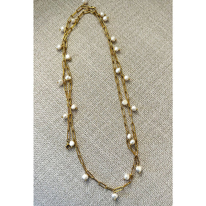 Long Pearl Bead Necklace