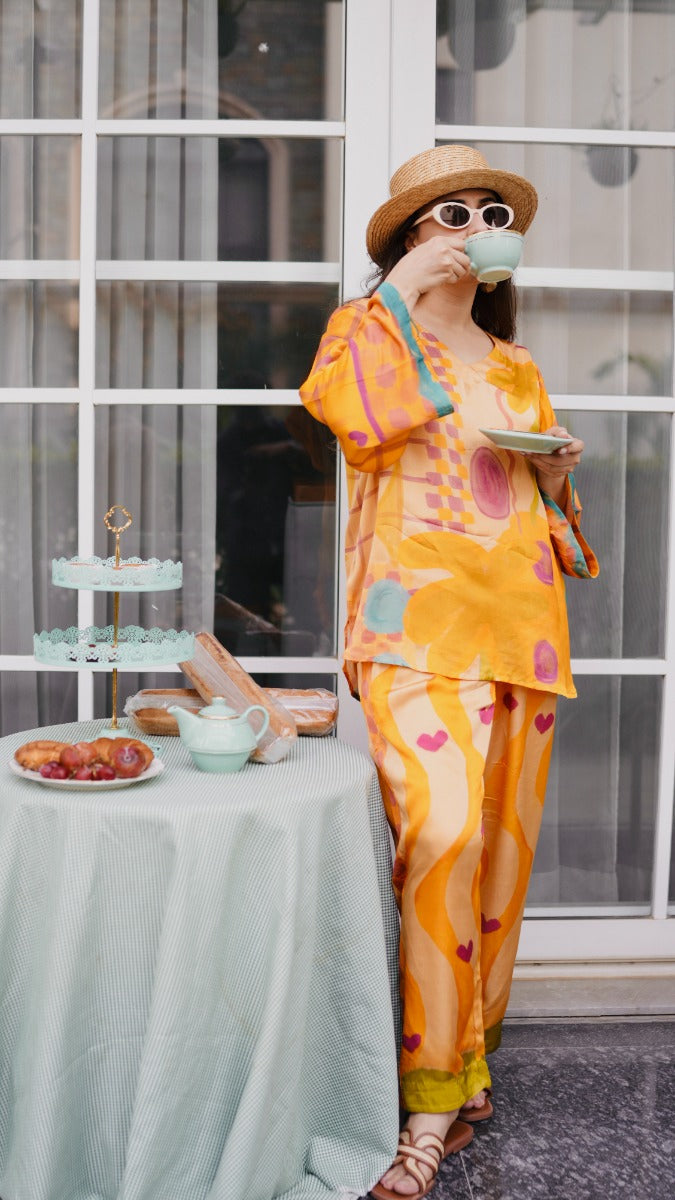 Love Drunk Drowsy Orange Co-ord Set