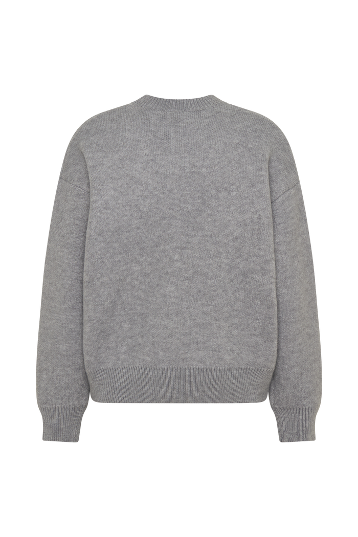 Lulu Oversized Knit Jumper - Grey Marle