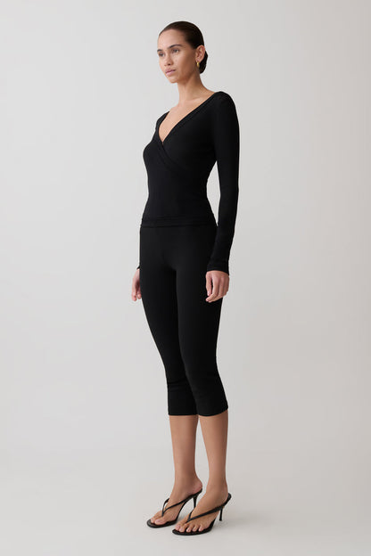 Lumi Long Sleeve Mesh Top - Black