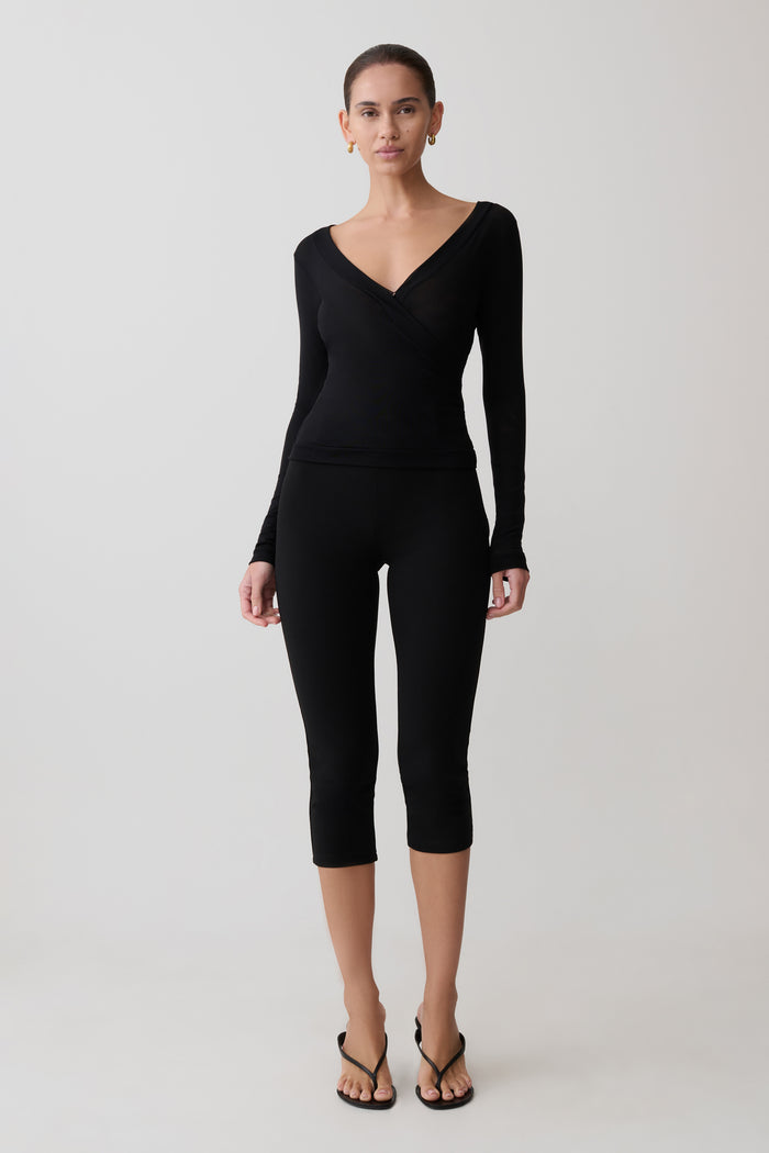Lumi Long Sleeve Mesh Top - Black