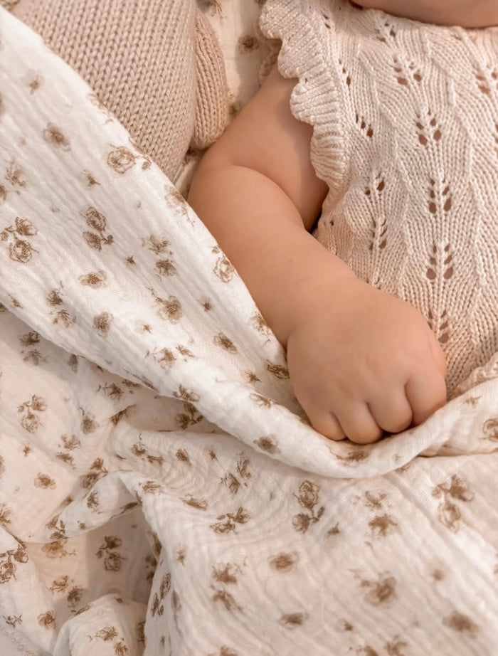 Mabel & Fox - Baby Muslin Cotton Blanket - Camellia - Mabel & Fox
