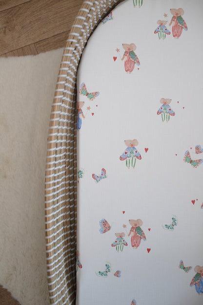 Mabel & Fox - Basket Changing Mat - Butterfly Mice - Mabel & Fox