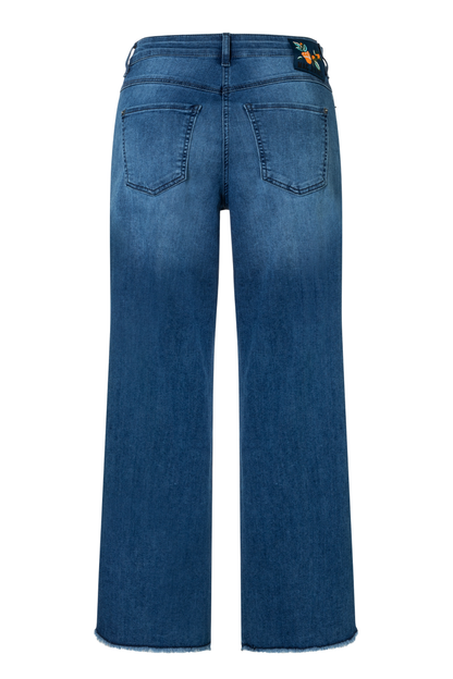 Designed for effortless style and comfort, the Dotique MAC Dream Wide Cropped Jeans in Storm Blue Wash offer a modern, relaxed silhouette. Shop MAC Jeans at Dotique.