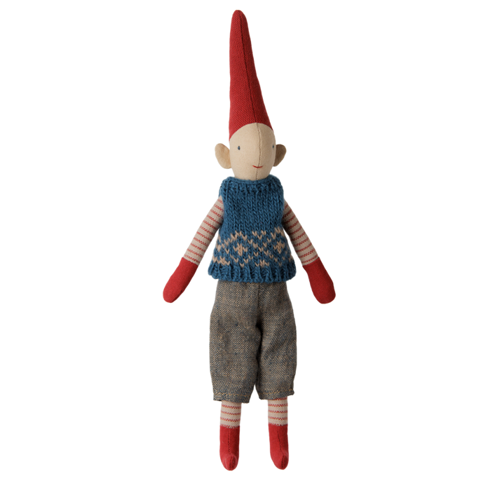 Maileg - Pixy, Boy Size 1 - Blue Knitted Vest