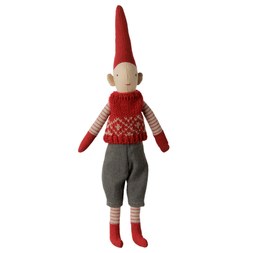 Maileg - Pixy, Boy Size 1 - Red Knitted Vest