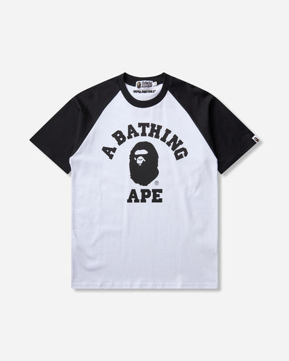 A Bathing Ape College Raglan Relaxed Fit Tee Black T-Shirts Shortsleeve 1M80109306 BKX
