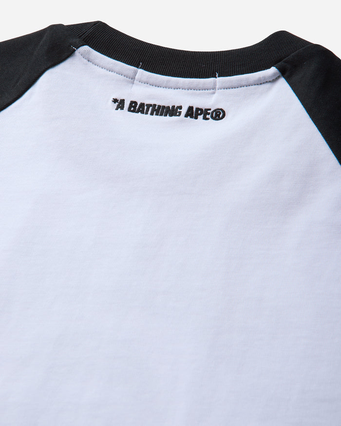 A Bathing Ape College Raglan Relaxed Fit Tee Black T-Shirts Shortsleeve 1M80109306 BKX