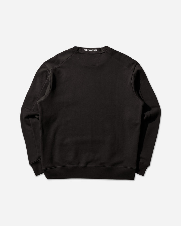 C.P. Company Diagonal Raised Fleece Crewneck Lens Sweatshirt BLACK Sweatshirts Crewneck RCCMSS713A-005086W 999