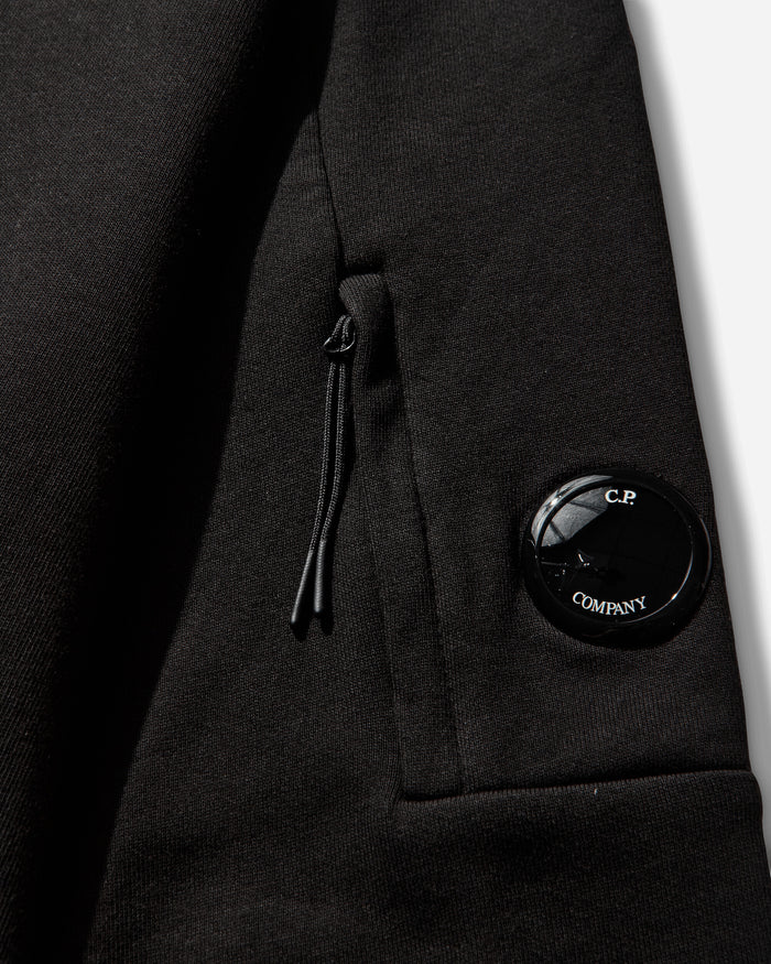 C.P. Company Diagonal Raised Fleece Crewneck Lens Sweatshirt BLACK Sweatshirts Crewneck RCCMSS713A-005086W 999