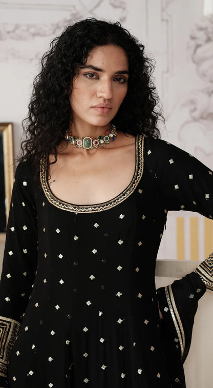 Midnight Anarkali Set