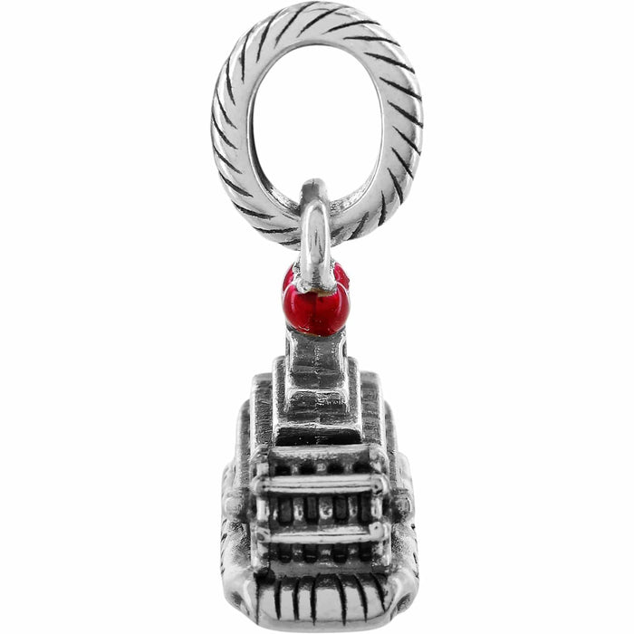 Brighton building charm with silver-tone architectural detail and red enamel accent on a white background