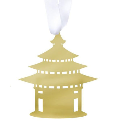 Moon & Lola Mirrored Gold Ornament - Pagoda.