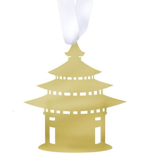 Moon & Lola Mirrored Gold Ornament - Pagoda.
