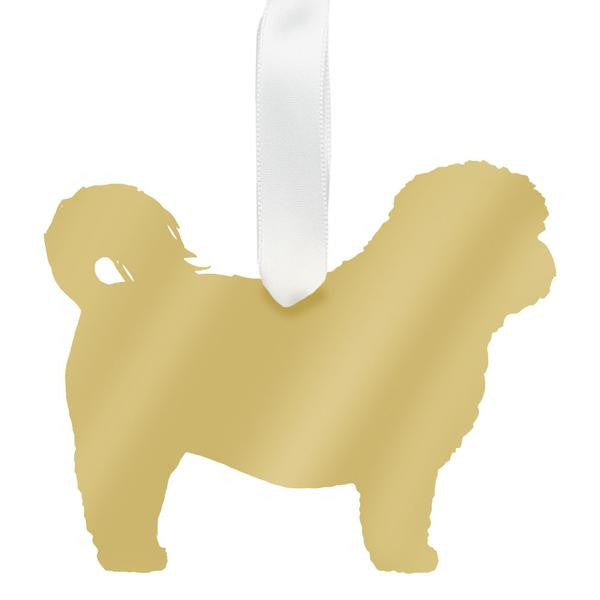 Moon & Lola Mirrored Gold Ornament - Shih-Tzu.
