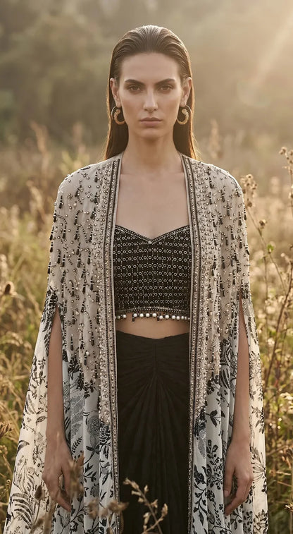 Moonlit Fleur Cape Set