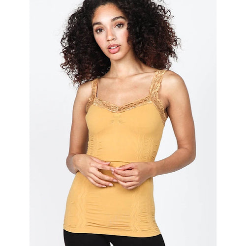 M.Rena - Amber Gold Lace Trim Corset Cami