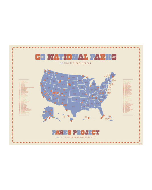 Shop National Parks Mapped Green Acres Poster Inspired by National Parks | blue