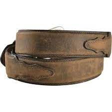Nocona Men's Brown Western Overlay Leather Belt