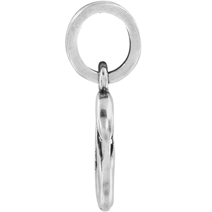 Brighton charm shown from the side with silver-plated ring loop and polished pendant on a white background
