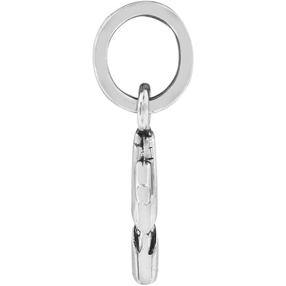 Brighton charm shown from the side with silver-plated ring and clip attachment on a white background