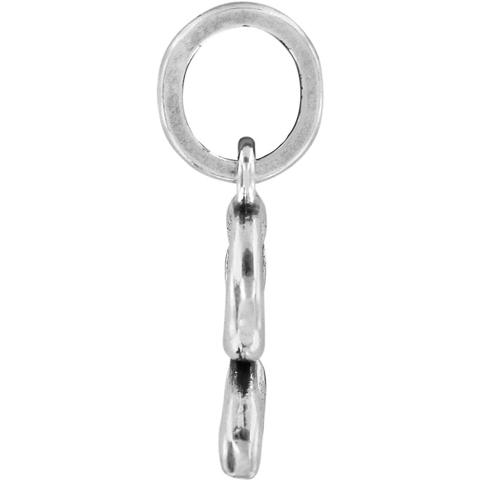 Brighton charm shown from the side with silver-plated ring and linked hardware on a white background