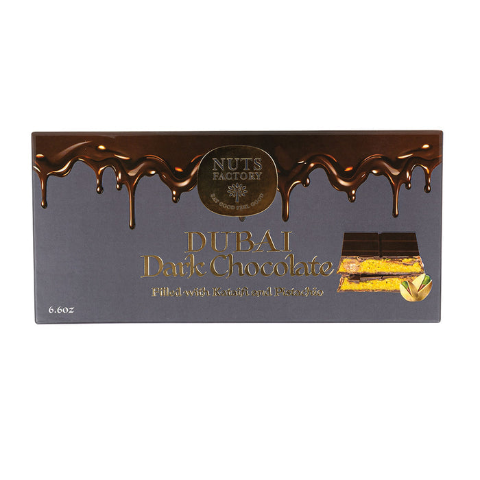 Nuts Factory Dubai Dark Chocolate Pistachio Candy Bars - 12 Count