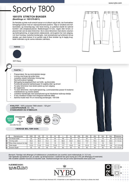 Nybo Navy Dame Sporty T800 Bukser, Stretch