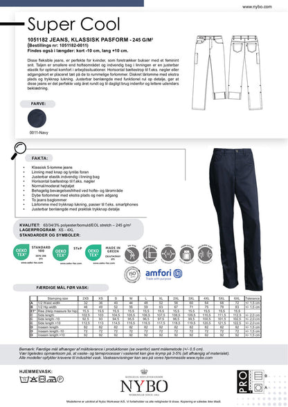 Nybo Navy Dame Super Cool Jeans, Klassisk passform