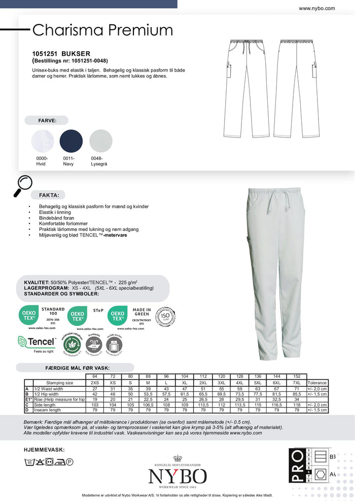 Nybo Pale Grey Unisex Charisma Bukser