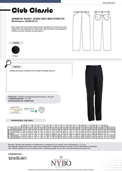 Nybo Svarta Herrbyxor Club-Classic — Jeans-snitt, Stretch, Komfort