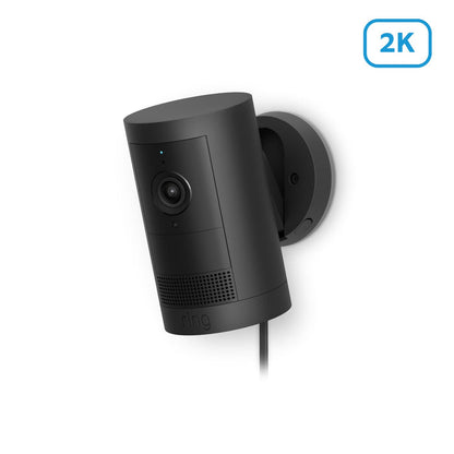 Black:Outdoor Camera Plus Plug-in (Featuring 2K Video with Ring Vision)