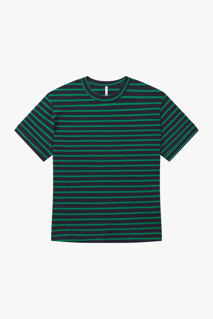 OVERSIZED BOIFRIEND T-SHIRT IN INDIGO STRIPE