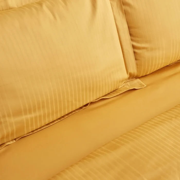 Parure de Lit Double en Satin Karaca Home Uniq 100 % Coton, Moutarde