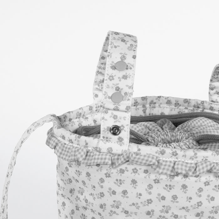 Pasito a Pasito - Bucket Bag - Little Bloom Flowers Grey - Mabel & Fox