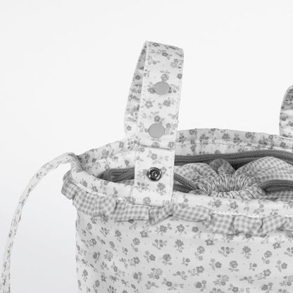 Pasito a Pasito - Bucket Bag - Little Bloom Flowers Grey - Mabel & Fox