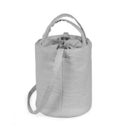 Pasito a Pasito - Bucket Bag - Little Bloom Vichy Grey - Mabel & Fox