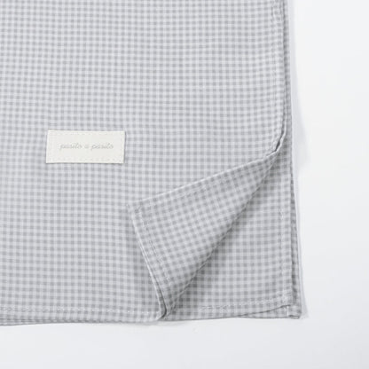Pasito a Pasito - Muslin Cloth Set - Little Bloom Vichy Grey (2 Pack) - Mabel & Fox