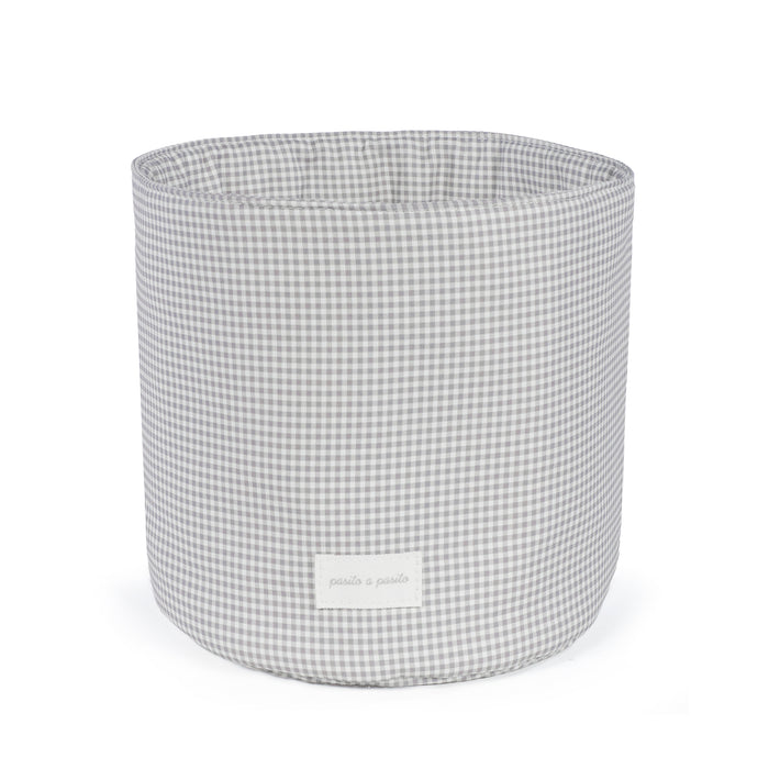 Pasito a Pasito - Organiser Basket - Little Bloom Vichy Grey - Mabel & Fox