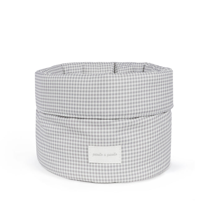Pasito a Pasito - Organiser Basket - Little Bloom Vichy Grey - Mabel & Fox