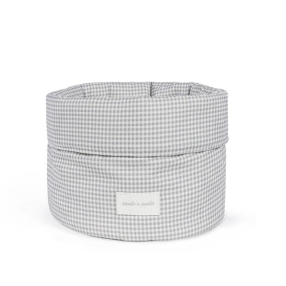 Pasito a Pasito - Organiser Basket - Little Bloom Vichy Grey - Mabel & Fox